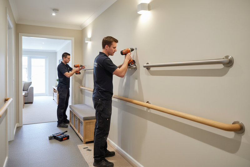 Safety grab bars and handrails installation